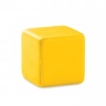 Cubo anti-stress personalizado com logotipo cor amarelo