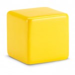 Cubo anti-stress personalizado com logotipo cor amarelo