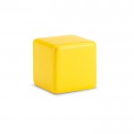 Cubo anti-stress personalizado com logotipo cor amarelo segunda vista