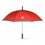 Guarda-chuva promocional 23'' com cabo de EVA cor vermelho quarta vista com logotipo