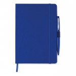 Caderno promocional com caneta cor azul