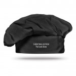 Chapéu de chef publicitário, de algodão cor preto impresso
