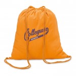 Mochila personalizada de algodão para publicidade cor cor-de-laranja quarta vista com logotipo