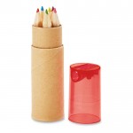 Set de 6 lápis personalizados infantis cor vermelho