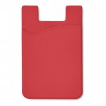 Porta-cartões de silicone    cor vermelho