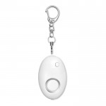 Mini alarme pessoal e porta-chaves cor branco segunda vista