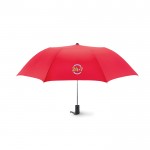 Guarda-chuva corporativo 21'' para empresas cor vermelho quarta vista com logotipo