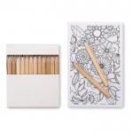 Set de lápis corporativos de cores cor branco