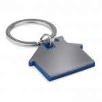 Porta-chaves de merchandising em forma de casa cor azul real