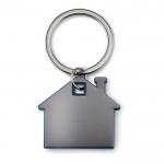 Porta-chaves de merchandising em forma de casa cor azul real segunda vista