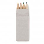 Caixa de 4 lápis de cores personalizados cor bege segunda vista