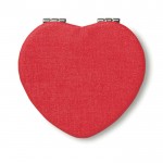 Espelho de bolso em forma de coração cor vermelho