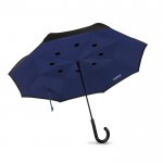 Guarda-chuva promocional reversível de 23'' cor azul real quarta vista com logotipo
