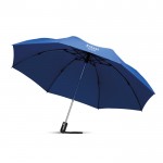 Elegante guarda-chuva dobrável personalizado cor azul real quarta vista com logotipo