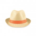 Chapéu publicitário de palha cor cor-de-laranja