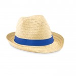 Chapéu publicitário de palha cor azul real segunda vista
