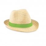 Chapéu publicitário de palha cor verde lima segunda vista