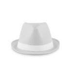 Chapéu promocional de poliéster cor branco segunda vista