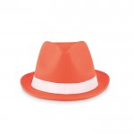 Chapéu promocional de poliéster cor cor-de-laranja segunda vista