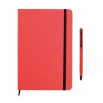 Set de caderno A5 e caneta para publicidade cor vermelho