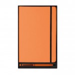 Set de caderno A5 e caneta para publicidade cor cor-de-laranja terceira vista