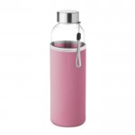 Garrafa de água personalizada com capa cor cor-de-rosa