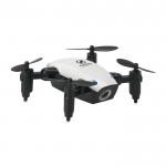 Dron com câmara para clientes cor branco quarta vista com logotipo