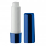 Bálsamo labial embalagem com efeito metálico cor azul