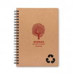 Caderno personalizado ecológico cor preto quarta vista com logotipo