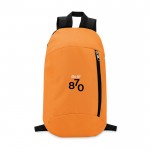 Mochilas personalizadas com fecho de correr cor cor-de-laranja quarta vista com logotipo