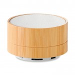 Coluna Bluetooth com Carcaça de Bambu cor branco segunda vista