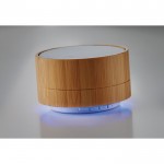 Coluna Bluetooth com Carcaça de Bambu cor branco terceira vista