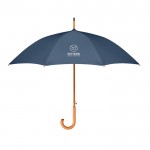 Guarda-chuva para empresas e executivos cor azul quarta vista com logotipo