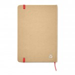 Caderno personalizado em cartão reciclado cor vermelho segunda vista