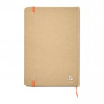 Caderno personalizado em cartão reciclado cor cor-de-laranja segunda vista