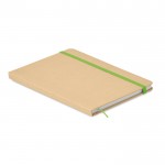 Caderno personalizado em cartão reciclado cor verde lima terceira vista