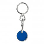 Colorido porta-chaves com moeda para o supermercado cor azul real