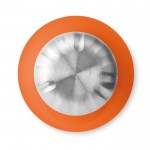 Garrafa de vidro com tampa de aço cor cor-de-laranja terceira vista