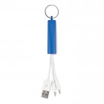 Porta-chaves corporativos com cabos de carga cor azul