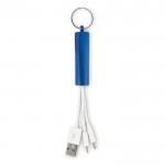 Porta-chaves corporativos com cabos de carga cor azul segunda vista