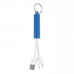 Porta-chaves corporativos com cabos de carga cor azul quarta vista