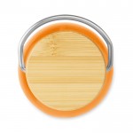 Garrafa em tritan com tampa de bambu e asa cor cor-de-laranja terceira vista