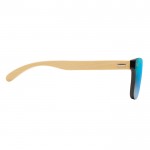 Óculos de sol com hastas de bambu cor azul terceira vista