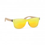 Óculos de sol com hastas de bambu cor amarelo