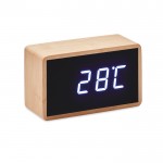 Relógio despertador personalizado de bambu cor madeira