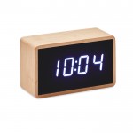 Relógio despertador personalizado de bambu cor madeira segunda vista
