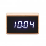 Relógio despertador personalizado de bambu cor madeira terceira vista