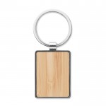 Porta-chaves retangular de bambu para brinde cor madeira terceira vista