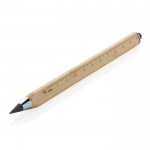Lápis de bambu triangular com ponta tátil e tinta infinita cor castanho