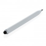 Lápis de alumínio reciclado com ponta tátil e tinta infinita cor branco terceira vista